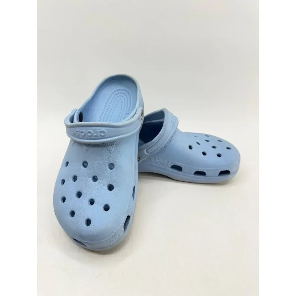 Crocs Classic Clogs Light Blue Unisex Slip On Comfort Shoes Size M8 W10 Used